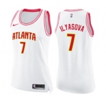Women's Nike Atlanta Hawks #7 Ersan Ilyasova Swingman White Pink Fashion NBA Jersey