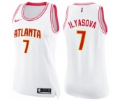 Women's Nike Atlanta Hawks #7 Ersan Ilyasova Swingman White Pink Fashion NBA Jersey