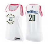 Women's Nike Indiana Pacers #20 Doug McDermott Swingman White Pink Fashion NBA Jersey