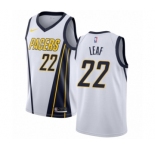Women's Nike Indiana Pacers #22 T. J. Leaf White Swingman Jersey - Earned Edition
