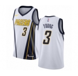Women's Nike Indiana Pacers #3 Joe Young White Swingman Jersey - Earned Edition