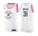 Women's Nike Indiana Pacers #31 Reggie Miller Swingman White Pink Fashion NBA Jersey