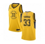Women's Nike Indiana Pacers #33 Myles Turner Swingman Gold NBA Jersey Statement Edition