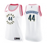 Women's Nike Indiana Pacers #44 Bojan Bogdanovic Swingman White Pink Fashion NBA Jersey