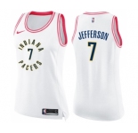 Women's Nike Indiana Pacers #7 Al Jefferson Swingman White Pink Fashion NBA Jersey