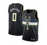 Women's Milwaukee Bucks #0 Donte DiVincenzo Swingman Black Finished Basketball Jersey - Statement Edition
