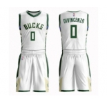 Women's Milwaukee Bucks #0 Donte DiVincenzo Swingman White Basketball Suit Jersey - Association Edition