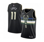 Women's Milwaukee Bucks #11 Brook Lopez Swingman Black Finished Basketball Jersey - Statement Edition