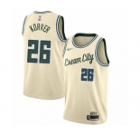 Women's Milwaukee Bucks #26 Kyle Korver Swingman Cream Basketball Jersey - 2019-20 City Edition