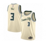 Women's Milwaukee Bucks #3 George Hill Swingman Cream Basketball Jersey - 2019-20 City Edition