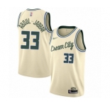 Women's Milwaukee Bucks #33 Kareem Abdul-Jabbar Swingman Cream Basketball Jersey - 2019-20 City Edition