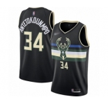 Women's Milwaukee Bucks #34 Giannis Antetokounmpo Swingman Black Finished Basketball Jersey - Statement Edition