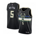 Women's Milwaukee Bucks #5 D. J. Wilson Swingman Black Finished Basketball Jersey - Statement Edition