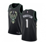 Women's Nike Milwaukee Bucks #1 Oscar Robertson Swingman Black Alternate NBA Jersey - Statement Edition
