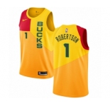Women's Nike Milwaukee Bucks #1 Oscar Robertson Swingman Yellow NBA Jersey - City Edition