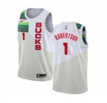 Women's Nike Milwaukee Bucks #1 Oscar Robertson White Swingman Jersey - Earned Edition