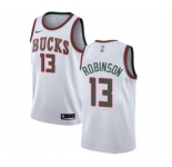 Women's Nike Milwaukee Bucks #13 Glenn Robinson Swingman White Fashion Hardwood Classics NBA Jersey