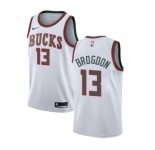 Women's Nike Milwaukee Bucks #13 Malcolm Brogdon Swingman White Fashion Hardwood Classics NBA Jersey
