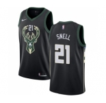 Women's Nike Milwaukee Bucks #21 Tony Snell Swingman Black Alternate NBA Jersey - Statement Edition