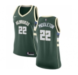 Women's Nike Milwaukee Bucks #22 Khris Middleton Swingman Green Road NBA Jersey - Icon Edition