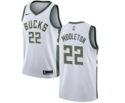 Women's Nike Milwaukee Bucks #22 Khris Middleton Swingman White Home NBA Jersey - Association Edition