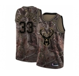 Women's Nike Milwaukee Bucks #33 Kareem Abdul-Jabbar Swingman Camo Realtree Collection NBA Jersey
