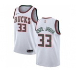 Women's Nike Milwaukee Bucks #33 Kareem Abdul-Jabbar Swingman White Fashion Hardwood Classics NBA Jersey