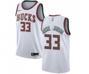 Women's Nike Milwaukee Bucks #33 Kareem Abdul-Jabbar Swingman White Fashion Hardwood Classics NBA Jersey