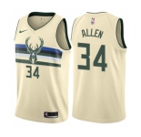 Women's Nike Milwaukee Bucks #34 Ray Allen Swingman Cream NBA Jersey - City Edition