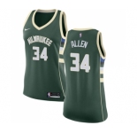Women's Nike Milwaukee Bucks #34 Ray Allen Swingman Green Road NBA Jersey - Icon Edition