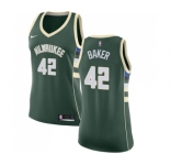 Women's Nike Milwaukee Bucks #42 Vin Baker Swingman Green Road NBA Jersey - Icon Edition