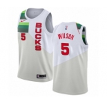 Women's Nike Milwaukee Bucks #5 D. J. Wilson White Swingman Jersey - Earned Edition