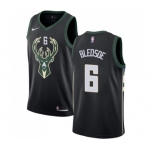 Women's Nike Milwaukee Bucks #6 Eric Bledsoe Swingman Black Alternate NBA Jersey - Statement Edition