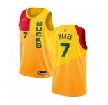 Women's Nike Milwaukee Bucks #7 Thon Maker Swingman Yellow NBA Jersey - City Edition
