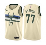 Women's Nike Milwaukee Bucks #77 Ersan Ilyasova Swingman Cream NBA Jersey - City Edition
