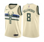 Women's Nike Milwaukee Bucks #8 Matthew Dellavedova Swingman Cream NBA Jersey - City Edition