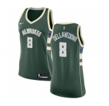 Women's Nike Milwaukee Bucks #8 Matthew Dellavedova Swingman Green Road NBA Jersey - Icon Edition
