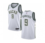 Women's Nike Milwaukee Bucks #9 Donte DiVincenzo Swingman White NBA Jersey - Association Edition