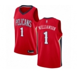 Women's New Orleans Pelicans #1 Zion Williamson Swingman Red Basketball Jersey Statement Edition