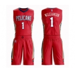 Women's New Orleans Pelicans #1 Zion Williamson Swingman Red Basketball Suit Jersey Statement Edition