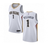 Women's New Orleans Pelicans #1 Zion Williamson Swingman White Basketball Jersey - Association Edition