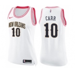 Women's Nike New Orleans Pelicans #10 Tony Carr Swingman White Pink Fashion NBA Jersey