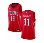 Women's Nike New Orleans Pelicans #11 Jrue Holiday Authentic Red Alternate NBA Jersey Statement Edition
