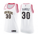 Women's Nike New Orleans Pelicans #30 Julius Randle Swingman White Pink Fashion NBA Jersey