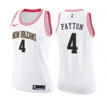 Women's Nike New Orleans Pelicans #4 Elfrid Payton Swingman White Pink Fashion NBA Jersey