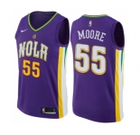 Women's Nike New Orleans Pelicans #55 E'Twaun Moore Swingman Purple NBA Jersey - City Edition