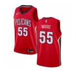 Women's Nike New Orleans Pelicans #55 E'Twaun Moore Swingman Red Alternate NBA Jersey Statement Edition