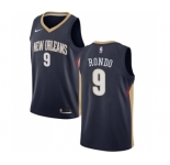 Women's Nike New Orleans Pelicans #9 Rajon Rondo Swingman Navy Blue Road NBA Jersey - Icon Edition