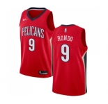 Women's Nike New Orleans Pelicans #9 Rajon Rondo Swingman Red Alternate NBA Jersey Statement Edition
