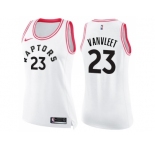 Women Nike Toronto Raptors #23 Fred VanVleet White Pink NBA Swingman Fashion Jersey